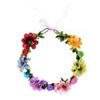 AKOAK 1 Pack Flower Crown Girl Floral Headpiece, Bohemian Flower Crown, Adjustable Flower Headband with Garland, for Weddings, Baby Showers, Family Photos and Fancy Parties (Color) view 1
