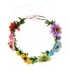 AKOAK 1 Pack Flower Crown Girl Floral Headpiece, Bohemian Flower Crown, Adjustable Flower Headband with Garland, for Weddings, Baby Showers, Family Photos and Fancy Parties (Color) view 3