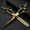 6/7-inch professional hair clippers, stainless steel sharp scissors, easy to trim, suitable for hairdressers, hair salons, and families. (7 inch-2pc-A) view 1