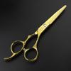 6/7-inch professional hair clippers, stainless steel sharp scissors, easy to trim, suitable for hairdressers, hair salons, and families. (7 inch-2pc-A) view 4