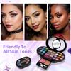 Color Nymph Travel Makeup Palette with Mulit-Colors Eyeshadows,Concealer, Body Glitter,Lip Glosses,Blush,Highlighter,Makeup Applicators And Mirror view 3
