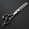 6/7/8-inch professional hairdressing set, stainless steel sharp scissors, easy to trim, suitable for hairdressers, hair salons, and families. (6-in thinning scissors) view 3
