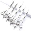 6/7/8-inch professional hairdressing set, stainless steel sharp scissors, easy to trim, suitable for hairdressers, hair salons, and families. (5pc) view 1