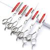 6/7/8-inch professional hairdressing set, stainless steel sharp scissors, easy to trim, suitable for hairdressers, hair salons, and families. (5pc) view 2