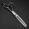 6/7/8-inch professional hairdressing set, stainless steel sharp scissors, easy to trim, suitable for hairdressers, hair salons, and families. (5pc) view 4