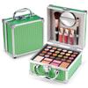 Color Nymph Beginner Makeup Kit For Teens With The Small Cosmetic Train Case Included 24-Colors Eyeshadow Palette Blushes Bronzer Highlighter Lipstick Brushes Mirror(Green) view 1