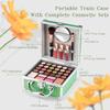 Color Nymph Beginner Makeup Kit For Teens With The Small Cosmetic Train Case Included 24-Colors Eyeshadow Palette Blushes Bronzer Highlighter Lipstick Brushes Mirror(Green) view 2