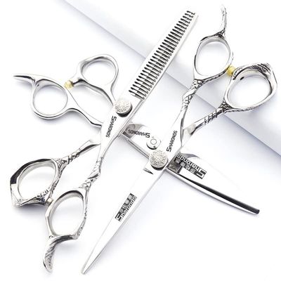6/7/8-inch professional hairdressing set, stainless steel sharp scissors, easy to trim, suitable for hairdressers, hair salons, and families. (6 inch-3pc)