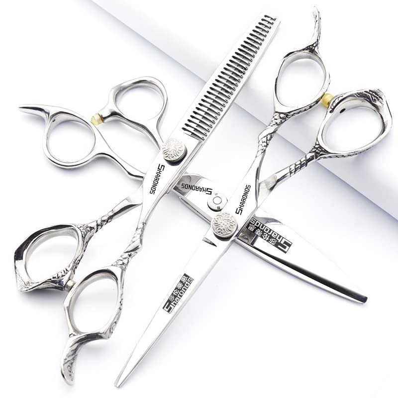 6/7/8-inch professional hairdressing set, stainless steel sharp scissors, easy to trim, suitable for hairdressers, hair salons, and families. (6 inch-3pc)
