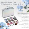 Color Nymph Beginner Makeup Kits For Teens With Train Case Included Full Makeup Kit Eyeshadow Palette Blushes Bronzer Highlighter Lipstick Brushes Mirror (White) view 2