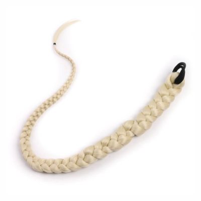 28 inch Breathable Comfortable Long Fishtail Braid Wrap Around Ponytail Extension Synthetic Daily use Halloween Party (Color : Beige)