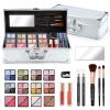 Color Nymph Makeup Kit for Teen Girls  All-in-One Beginner Makeup Set with Eyeshadow, Blush, Highlighter, Bronzer, Contour, Lipsticks, Eyeliner, Brushes & Mirror in Train Case (White) view 1