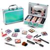 Color Nymph Beginner Makeup Kits For Teens With Train Case Included Full Makeup Kit Eyeshadow Palette Blushes Bronzer Highlighter Lipstick Brushes Mirror (Green) view 1