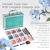 Color Nymph Beginner Makeup Kits For Teens With Train Case Included Full Makeup Kit Eyeshadow Palette Blushes Bronzer Highlighter Lipstick Brushes Mirror (Green) view 2