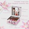 Color Nymph Beginner Makeup Kit For Teens With The Small Cosmetic Train Case Included 24-Colors Eyeshadow Palette Blushes Bronzer Highlighter Lipstick Brushes Mirror(Pink) view 2