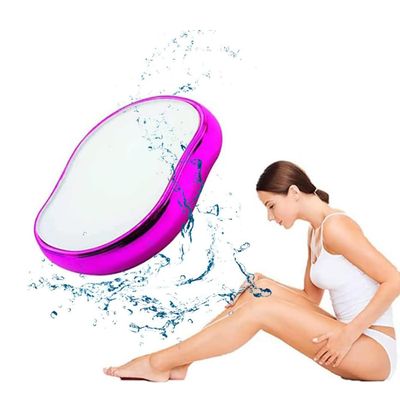 KtEli Crystal Hair Eraser for Women and Men, Reusable Crystal Hair Remover,Hair Remover Stone, Crystal Shaver, Crystal Hair Removal for Back Arms Legs - Achieve Silky Smooth Skin (Color : Pink)