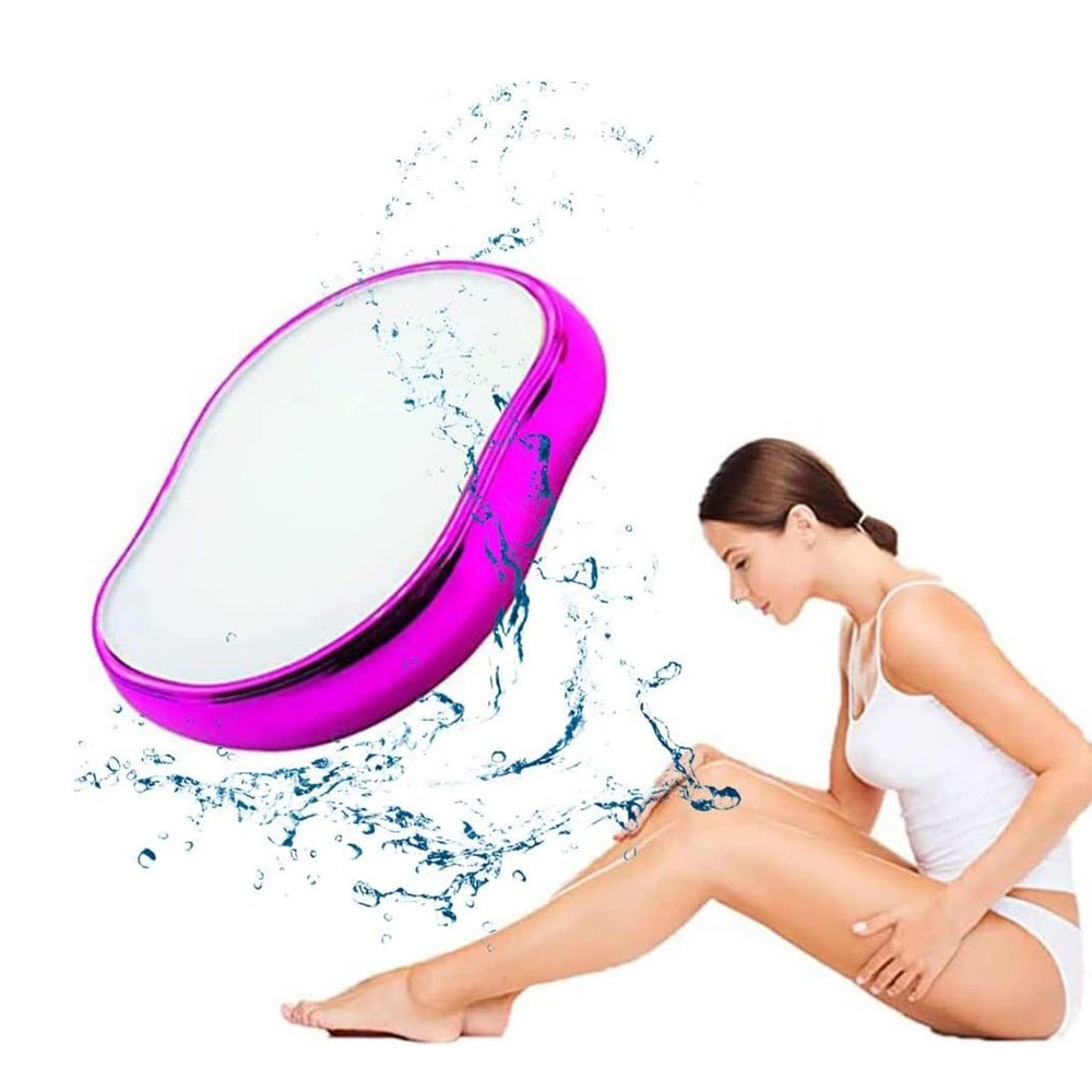 KtEli Crystal Hair Eraser for Women and Men, Reusable Crystal Hair Remover,Hair Remover Stone, Crystal Shaver, Crystal Hair Removal for Back Arms Legs - Achieve Silky Smooth Skin (Color : Pink)
