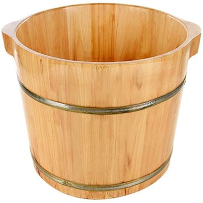 ENWIND Pedicure Foot Spa Wooden Foot Basin, Sturdy and Durable Natural Thick Wooden Sauna Foot TubSoak Massage Feet to Improve Sleep (Color : Binaural)