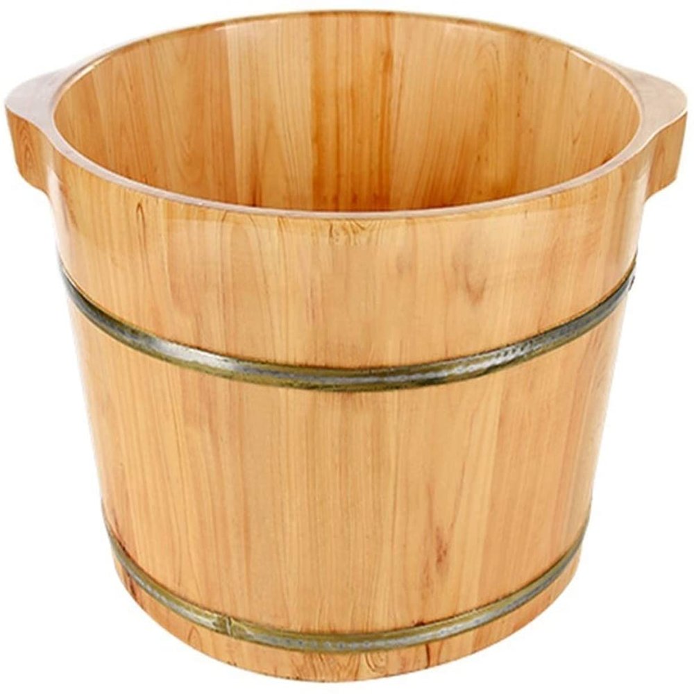 ENWIND Pedicure Foot Spa Wooden Foot Basin, Sturdy and Durable Natural Thick Wooden Sauna Foot TubSoak Massage Feet to Improve Sleep (Color : Binaural)