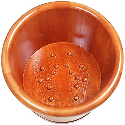 ENWIND Pedicure Foot Spa Solid Wood Natural Wooden Foot Tub Bucket Foot Spa Tub for Soaking Feet Massager Foot Tub Massage Cedar Pedicure Barrels Household Items Decoration (Color : B)