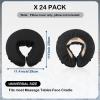 24 Pcs Face Cradle Covers for Massage Table Microfiber Reusable Soft Thicker Massage Table Head Rest Covers Bulk Oil Proof Headrest Cradle Sheets for Spa Beauty Salons (Black) view 3