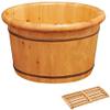 ENWIND Pedicure Foot Spa Pedicure Bowl Spa Massage Wooden Foot Tub,with Lid with Massager (Color : Round, Size : 26cm(10'')) view 1
