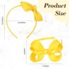 DEEKA 2 PCS 4" Yellow Bow Headband Grosgrain Ribbon Hair Bows for Toddlers Hair Band Accessories for Little Girls Kids Set of 2 -Yellow view 2
