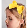 DEEKA 2 PCS 4" Yellow Bow Headband Grosgrain Ribbon Hair Bows for Toddlers Hair Band Accessories for Little Girls Kids Set of 2 -Yellow view 4
