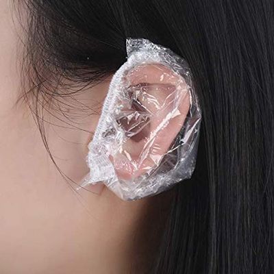 BAERFIT 100 Pieces of Waterproof Ear Cover Protect from Water Spa Home Use Hotel and Hair Salon, Waterproof Ear, Bathing Ear Cover Caps, Covers for Hair Dye, Shower, and Bathing