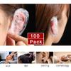 BAERFIT 100 Pieces of Waterproof Ear Cover Protect from Water Spa Home Use Hotel and Hair Salon, Waterproof Ear, Bathing Ear Cover Caps, Covers for Hair Dye, Shower, and Bathing view 4