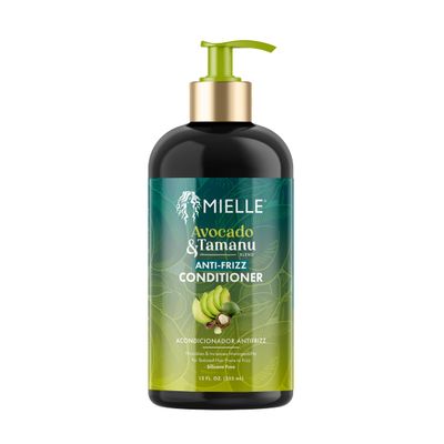Mielle Organics Avocado & Tamanu Anti Frizz Conditioner for Women & Men - Detangling, Moisturizing & Smoothing Treatment - Frizz Control Detangler for Textured & Dry Hair - Prep for Styling, 12floz