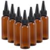 FOMIYES 10Pcs Brown Hair Oil Applicator Bottles with Black, 1.69oz Refillable Pet Plastic Squeeze Bottles for Hair Dye, Shampoo, Conditioner, Essential Oils, and Lotion view 1