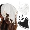 AWAYTR Floral Tassels Hair Scarf Headband - 2PCS Cotton Hair Bandana Scarf With Tassels Tie Back Head Kerchief Headband for Women and Girls (Black+White) view 1