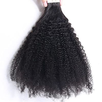 12inch Curly Tape in Hair Extensions Human Hair 0.25g/piece 50g 20pcs Black Invisible Tape in Hair Extensions Black Women Mongolian Real Human Hair Tape Ins Seamless Skin Weft Adhesive 4B4C