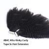 12inch Curly Tape in Hair Extensions Human Hair 0.25g/piece 50g 20pcs Black Invisible Tape in Hair Extensions Black Women Mongolian Real Human Hair Tape Ins Seamless Skin Weft Adhesive 4B4C view 2
