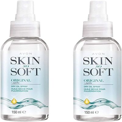 AVON SKIN SO SOFT Original Dry Oil Spray 5 fl.oz (Two Pack)
