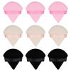 Flytianmy 9Pcs Triangle Powder Puffs, Face Makeup Puff for Body Loose Powder Beauty Makeup Tool Black,Nude,Pink view 1