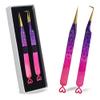 Precision Eyelash Extension Tweezers,Straight And 90-Degree, with Fiber Tip, Volume & Isolation Tweezers, Japanese Stainless Steel, Unique Heart Design (Multi-Color) view 1