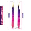 Precision Eyelash Extension Tweezers,Straight And 90-Degree, with Fiber Tip, Volume & Isolation Tweezers, Japanese Stainless Steel, Unique Heart Design (Multi-Color) view 3