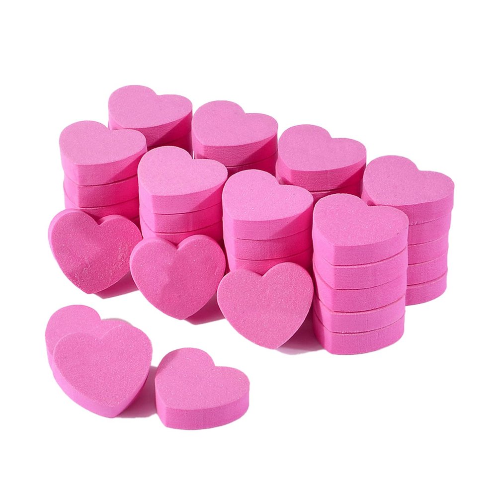 50 Pieces Nail File Creative Heart Shaped Double Sided Nailfile Strip Mini Buffer Block File for Polishing Fingernails Toenails (A- Heart Shape 50Pcs)