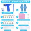 Ear Piercing Gun with Piercing Tools Kit, Professional Ear Nose Piercing Gun Machine with Stainless Steel Piercing Studs, Crystal Earrings Set for At Home Salon Earlobe Cartilage Helix Tragus Piercing view 4