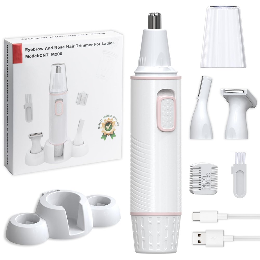 Antomoness Electric Eyebrow Trimmer for Women Hair Remover for Eyebrow Nose Face and Body Hair Removal with LED Light and Lithium-Powered Rechargeable Painless