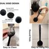 Cinlitek Silicone Body Scrubber With Long Handle for Shower - Exfoliating Back Brush for Men, Women & Kids - Soft Bath Scrubber With Free Hook view 2