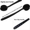Cinlitek Silicone Body Scrubber With Long Handle for Shower - Exfoliating Back Brush for Men, Women & Kids - Soft Bath Scrubber With Free Hook view 3