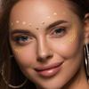 1Sheet Freckles Face Metallic Tattoo Sticker - Eye Gold Glitter Temporary Water Transfer Tattoo Professional Make Up Dancer Halloween Parties view 1