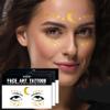 3Sheets Moon and Star Face Metallic Tattoo Sticker - Eye Gold Glitter Temporary Water Transfer Tattoo Professional Make Up Dancer Costume Halloween Parties for Women and Girls view 1