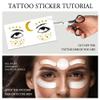 3Sheets Moon and Star Face Metallic Tattoo Sticker - Eye Gold Glitter Temporary Water Transfer Tattoo Professional Make Up Dancer Costume Halloween Parties for Women and Girls view 3