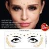 3Sheets Freckles Face Metallic Tattoo Sticker - Eye Gold Glitter Temporary Water Transfer Tattoo Professional Make Up Dancer Costume Halloween Parties for Women and Girls view 2