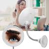 10X Magnifying Mirror with Suction Cup, Adjustable Cordless Travel Bathroom Mirror Magnifying Makeup Mirror, LED Lighted view 2