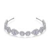 14K Gold Flower and Leaf Crystal Headpiece,Round Cut Gemstone Headband,Stunning Wedding Hair Accessories for Wedding (Flower and Leaf (12 * 1.9cm)) view 1